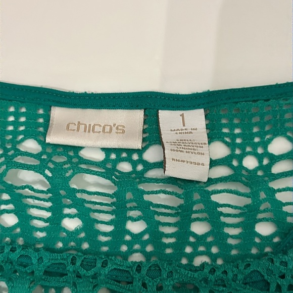Chicos women green knit top~ Size1 - Picture 10 of 11
